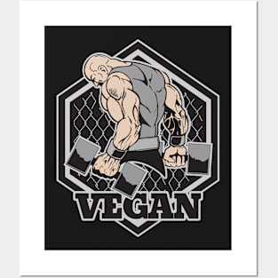 Vegan Bodybuilder Weightlifter Posters and Art